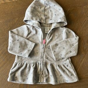 Cat & Jack Gray Polka Dot Peplum Hoodie